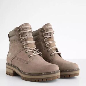 Timberland Courmayeur Valley Leather Boot Taupe Nubuck Size 8.5